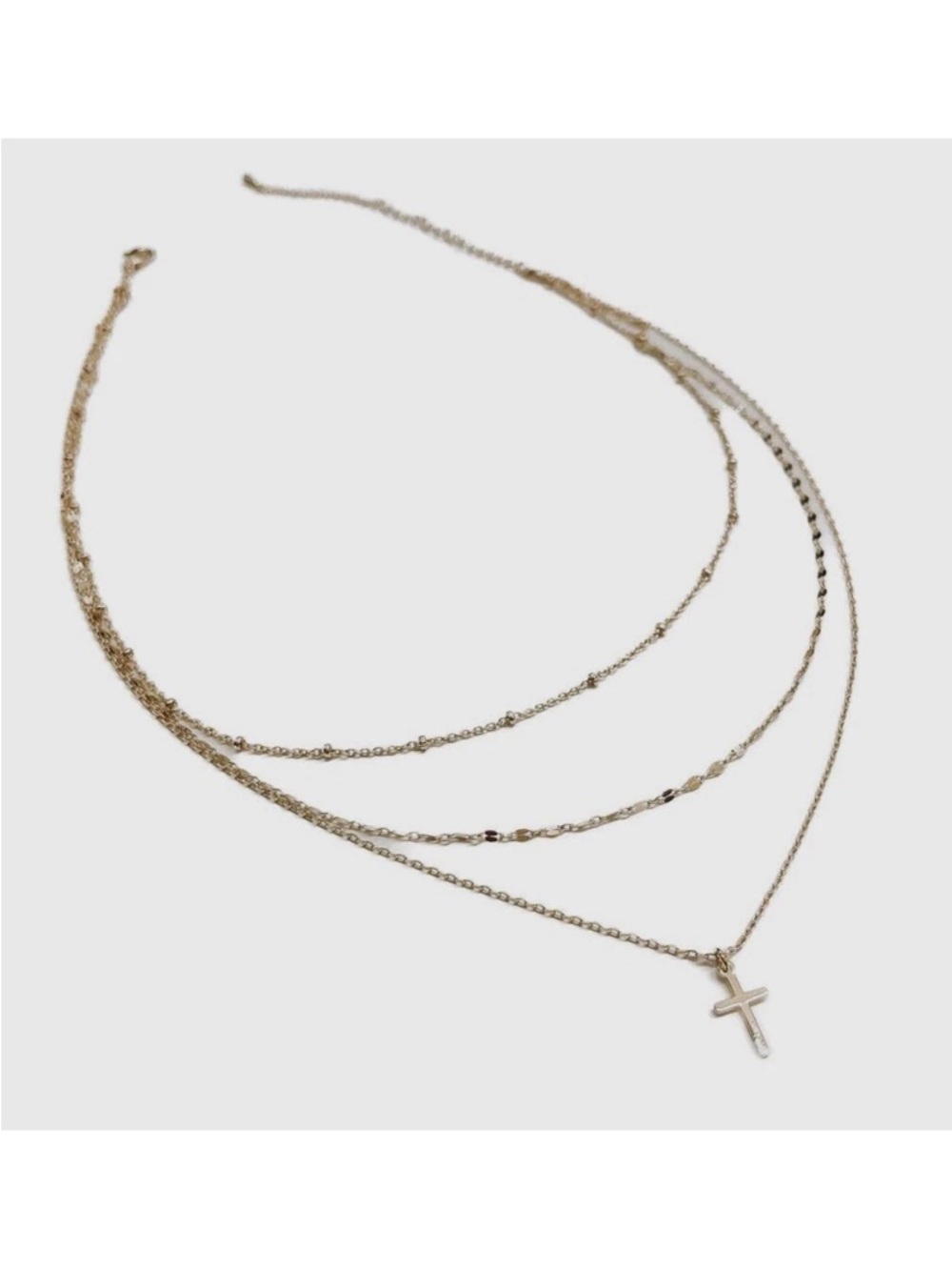 Gold Layered Cross Pendant Necklace - Women Jewelry